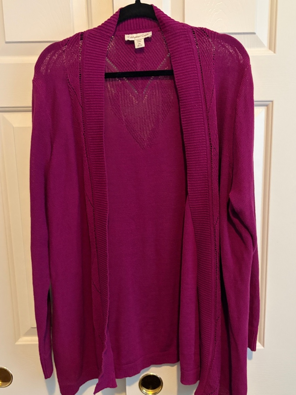Coldwater Creek Open-Front Magenta Plum Cardigan